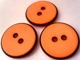 B4839 34mm Apricot and Black Matt 2 Hole Button - Ribbonmoon