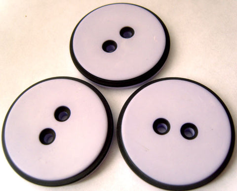 B4840 34mm Pale Orchid and Black Matt 2 Hole Button - Ribbonmoon
