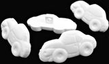 B5049 29mm White Car Shaped Novelty Childrens Shank Button