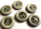 B5128 15mm Frosted Greys Glossy 2 Hole Button - Ribbonmoon