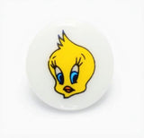 B6051 15mm Tweetie Pie Bird Domed Novelty Childrens Shank Button