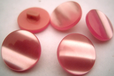 B6853 16mm Hot Pink Vivid Shimmer Polyester Shank Button - Ribbonmoon