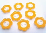B6935 11mm Yellow and White Flower Shape Two Hole Button