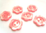 B6939 15mm Pink Pearlised Flower Design 2 Hole Button