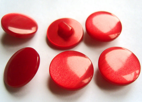 B6975 16mm Red Pearlised Polyester Shank Button