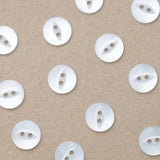 B7328 16mm Pearl White 2 Hole Polyester Fish Eye Button