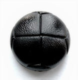 B7638 20mm Black Leather Effect Football Shank Button