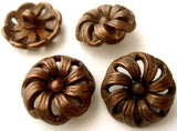 B7916 19mm Antique Copper Metal Alloy Flower Shaped Shank Button - Ribbonmoon