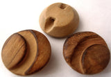 B7931 18mm Pine Wood Button with a Hole Buit into the Back - Ribbonmoon