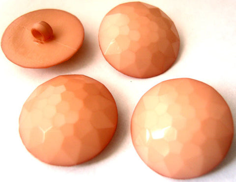 B7950 20mm Pale Dusky Apricot Domed Honeycomb Shank Button - Ribbonmoon