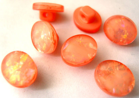 B7983 10mm Apricot, Hologram Glitter under a Clear Surface Shank Button - Ribbonmoon