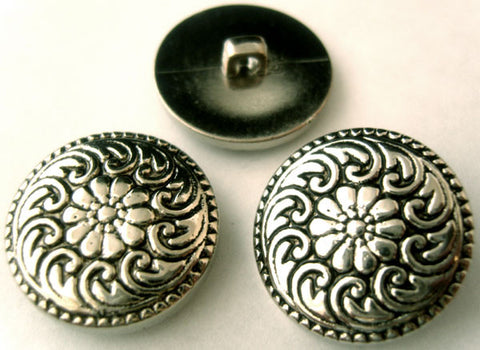 B8011 23mm Gilded Anti Silver Poly Textured Shank Button - Ribbonmoon