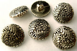 B8025 15mm Anti Silver Textured Gilded Poly Shank Button - Ribbonmoon