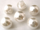 B8031 10mm Pearlised White Half Ball Shank Button - Ribbonmoon