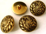 B8092 20mm Antique Brass Gilded Poly Shank Button, Textured Design
