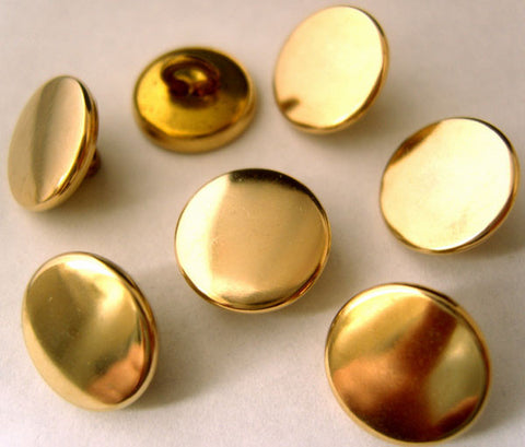 B8115 13mm Gold Plain Metal Blazer Shank Button - Ribbonmoon
