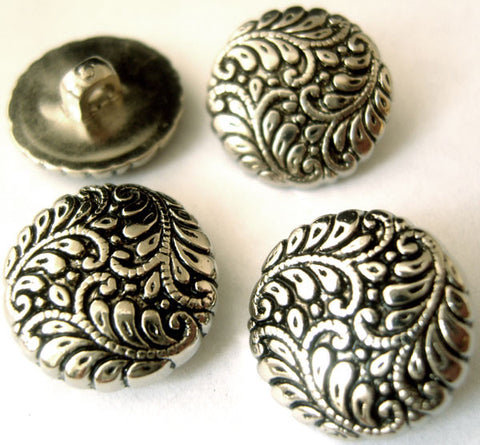 B8219 18mm Anti Silver Gilded Poly Textured Shank Button - Ribbonmoon