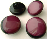 B8224 20mm Plum Purple and Black High Gloss Shank Button - Ribbonmoon