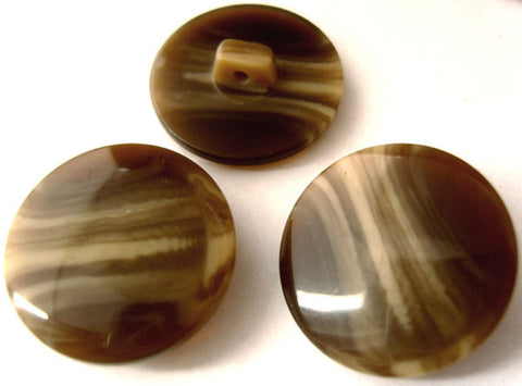 B8229 23mm Brown and Beige High Gloss Shank Button - Ribbonmoon