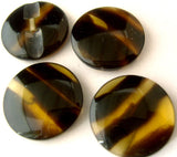 B8231 20mm Browns and Translucent Amber Button with Hole Built into the Back