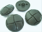 B8436 25mm Grey Leather Effect Nylon Football Domed Shank Button
