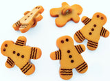 B8505 17mm Ginger Brown Gingerbread Man Novelty Childrens Shank Button