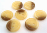 B8604 11mm Aaran Cream and Taupe Bone Sheen 2 Hole Button