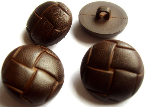 B8811 23mm Brown Leather Effect "Football" Shank Button - Ribbonmoon