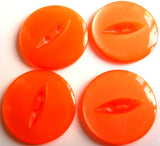 B9267 19mm Bright Orange Polyester Fish Eye Button - Ribbonmoon