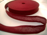 BB051 25mm Burgundy 100% Cotton Bias Binding Tape - Ribbonmoon