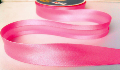 BB2063 25mm Hot Pink Satin Bias Binding Tape