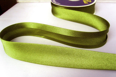 BB2116 25mm Moss Green Satin Bias Binding Tape