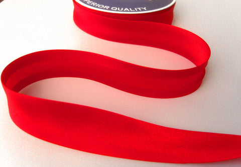 BB2702 25mm Red Satin Bias Binding Tape