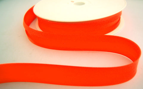 BB328 19mm Fluorescent Orange Satin Bias Binding Tape - Ribbonmoon