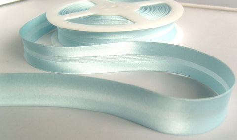 BB339 19mm Sky Blue Satin Bias Binding Tape - Ribbonmoon