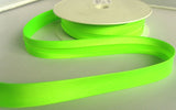 BB343 19mm Fluorescent Green Satin Bias Binding - Ribbonmoon