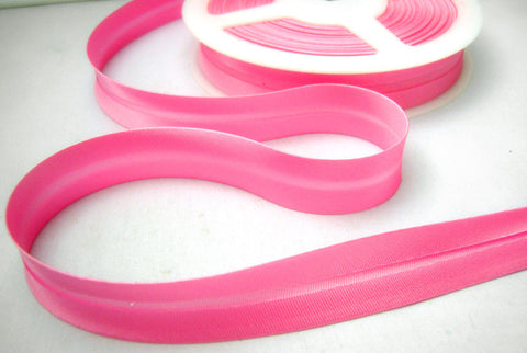 BB349 19mm Strong Pink Satin Bias Binding Tape - Ribbonmoon