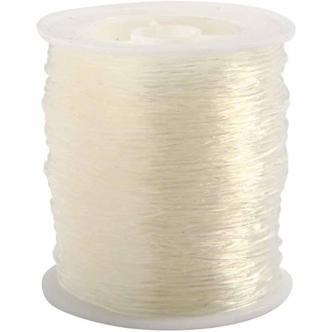 Beading Cord 1mm Round Elastic. 50 Metre Roll - Ribbonmoon