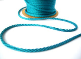 C463 5mm Malibu Blue Barley Twist Woven Polyester Cord By Berisfords