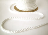 C467 5mm White Barley Twist Woven Polyester Cord By Berisfords