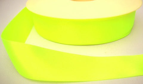 R4108 15mm Deep Fluorescent Yellow Double Face Satin Ribbon by Berisfords