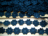 DT07 25mm Light Navy Guipure Daisy Lace Trimming