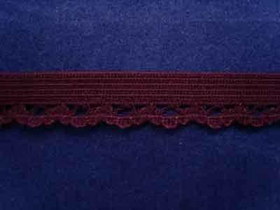 E045 11mm Deep Maroon Lace Type Underwear Elastic. - Ribbonmoon