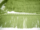 FT1822 35mm Khaki Green and Ivory Cut Fringe on a Corded Braid