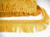 FT1839 75mm Pale Gold and Ecru Cut Fringe on a Corded Braid