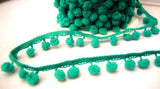 PPF7012 17mm Teal Pom Pom Bobble Fringe Trimming