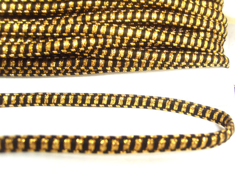 FT3123 8mm Metallic Gold and Black President Braid Trimming