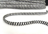 FT3124 8mm Metallic Silver and Black President Braid Trimming