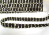 FT3125 15mm Silver and Black Metallic Lurex Braid Trimming