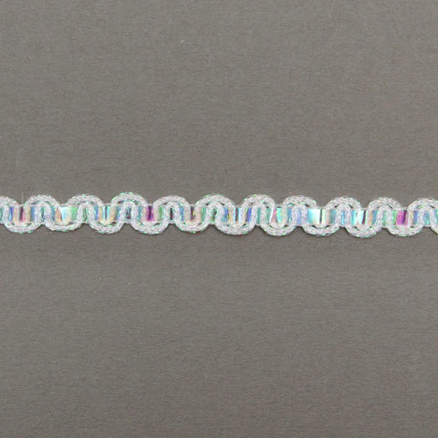 FT592 11mm White-Iridescent Weave Braid with Acetate Centre